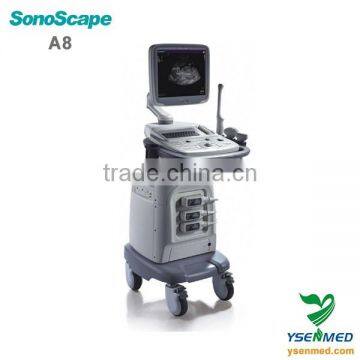 hot sell medical 2d trolley b/w ultrasound Sonoscape a8