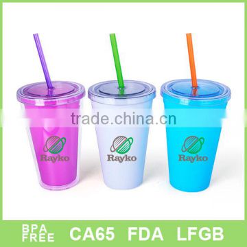 Independent design insert paper translucent acrylic plastic straw mug