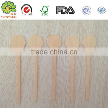 140mm OEM square top disposable wooden coffee stirrers