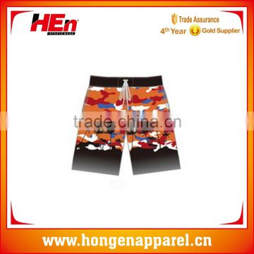 Hongen apparel Satin thermal sublimation customized beach short for kid on hot sale