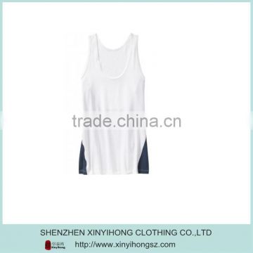 Athletic white bases color-block cotton tank top for ladies