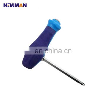 Custom 90 degree right angle bulk hexagonal retractable easy driver 2 in 1 two ways  t handle  screwdriver