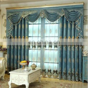 European Luxury Window Embroidered Curtains  Blackout Chenille Fabric  Curtains For French Window