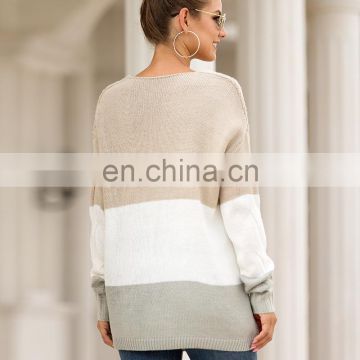 Hot sellinG office knitted v-neck uniform women loose pullover sweaters