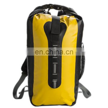 Roll top Backpack: 500D PVC 40L DigiCamo with Welded Seams, Reflective Trim, Padded Back Support, Cushioned Adjustable Straps
