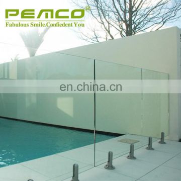 Factory Custom Decorative mirror polished Stainless steel Swimming pool outdoor tempered glass fence panels