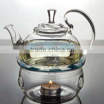 Glass Teapot 600ml,tea sets,teapot with filter+2 Double wall glass coffe tea Cup+1 Warmer+1small Candle+good gift