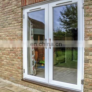 French designs security front double glass aluminum swing door