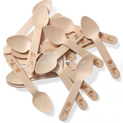 Hot Sale Disposable Wholesale Ice Cream Wooden Disposable Spoon wooden cutlery 500 Pieces