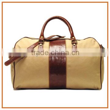 2014 classic leather design canvas customized travel bag