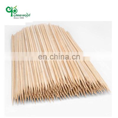 China wood Round Birch Shish Grilling Kebab Biodegradable Wood Natural Barbecue Bamboo Sticks Rods for Lollies
