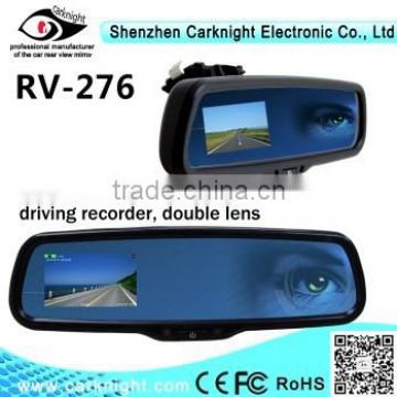 2.7 inch Auto-dimming Rearview mirror monitor car DVR with waterproof camera