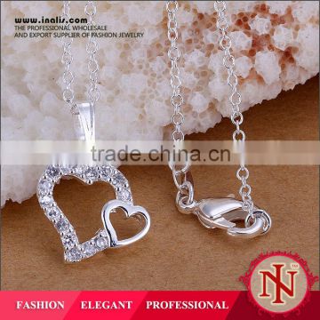 Hot sale crystal and silver heart jewelry pendant LKNSPCP210