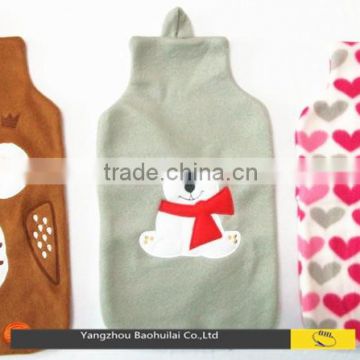 high quality cheap animal fleece hot water bottle cover
