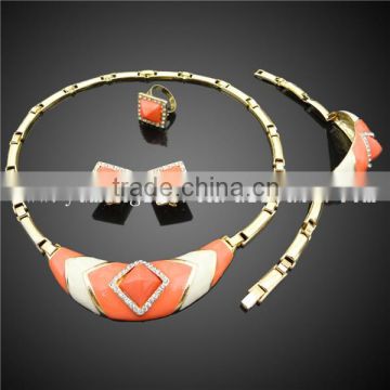 red coral design resin jewelry sets made in china