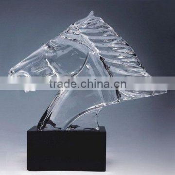Etched crystal animal
