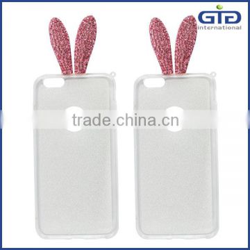 [GGIT] Cute Rabbit Ears Design Soft TPU Phone Cover Case With Rhinestone for iPhone 6 Plus                        
                                                Quality Choice