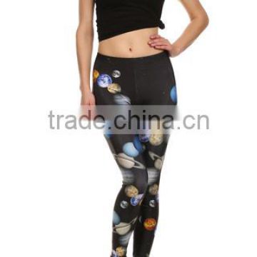 Woman Body Fitted Leggings / Tights Full Sublimated with Solar System custom design