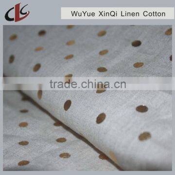 100%Linen 14*14 50*54 53/54" Golden Foil Fabric