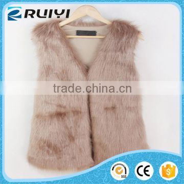 v- neck rabbit knit fur vest
