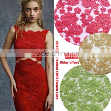 High Fashion austrian embroidery designs flower lace french net party dress lace fabric