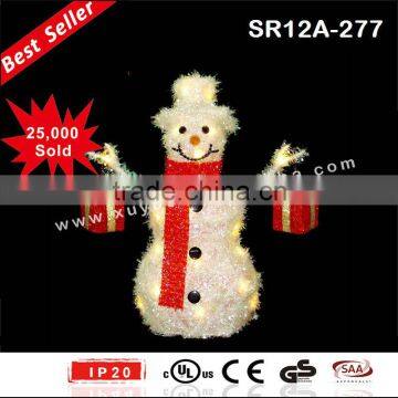 Indoor lighted up led snowman decoration