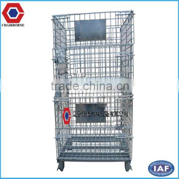 Direct manufacturer supply stackable and foldable storage Euro Steel Mesh Crates