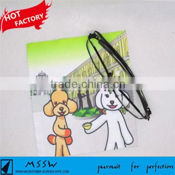 Logo printed microfiber eyeglasses cleaning cloth with good quality