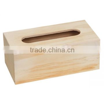 High quality tabletop decoration natural handmade unfinished wooden tissue box