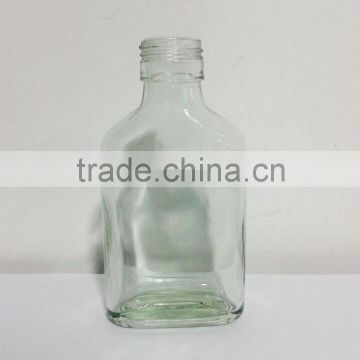 100ml Clear Glass Flat Bottle