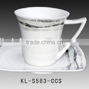2016 new item ceramic turkish tea cup set with golden line