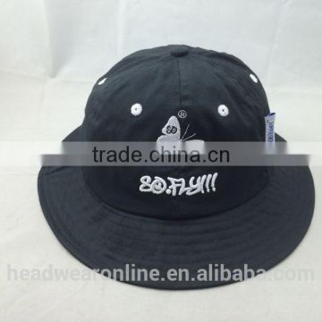 2014 new design butterfly embroidery 6 panel bucket hat