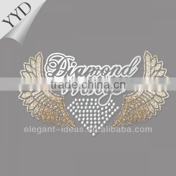 2014 WING custom glitter transfer decoration motif with laser cutting