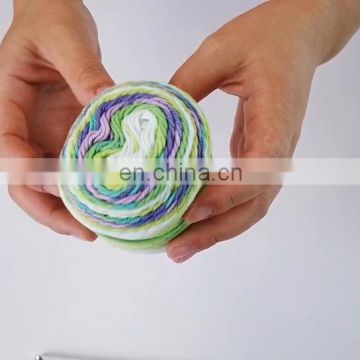 wholesale rainbow color 100% mercerized cotton yarn ball