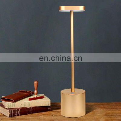 Amazon Modern LED rechardable cordless energy saving side table lamp gold black white for bedroom