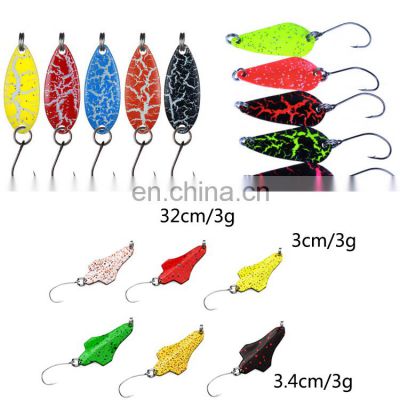 12pcs/box Trout Spoon Lure Set Metal Bait  mixed Colors Pesca Freshwater Fishing Tackle Isca Artificial Lake Fishing