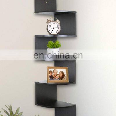 5 Tier Corner Wall Shelf Espresso Finish Floating Shelf Corner Zig Zag Wall Shelf