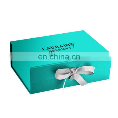 Rectangle luxury ribbon decorative storage boxes gift wrap packaging wedding groomsman box