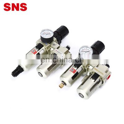 SNS AC Series pneumatic air source treatment unit FRL combination air filter regulator oil lubricator