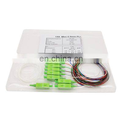 1x8 plc splitter plc 1x2/4/8/16 SC/APC SC/UPC splitter rmini fiber optic plc splitter