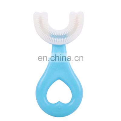Hot selling Manual Silicone Baby Toothbrush Children U Shape Replacement Oral Care Cleaning Brush Kids Tooth Cleaner