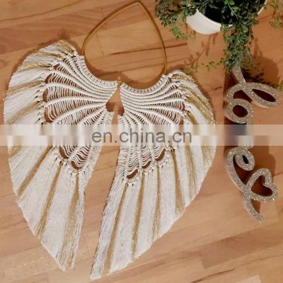 Hot Sale Crochet Macrame wings with heart Wall Hanging Art Decor Wholesale Vietnam Supplier