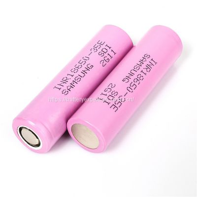 China 18650 3.6V 3.7v 3500mAh Lithium Battery Pack made by Samsung 35E Sanyo 18650GA liion battery