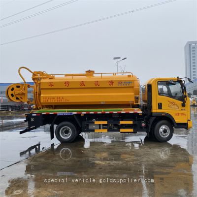 Sinotruk 10 cubic suction vehicle with high-pressure cleaning function