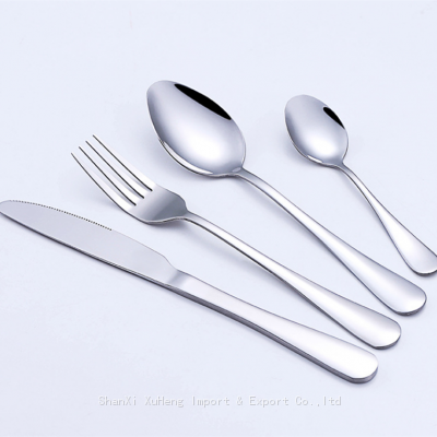 High Quality Wholesale Silver Flatware Classic 4 Pieces Gold Stainless Steel Cutlery Set