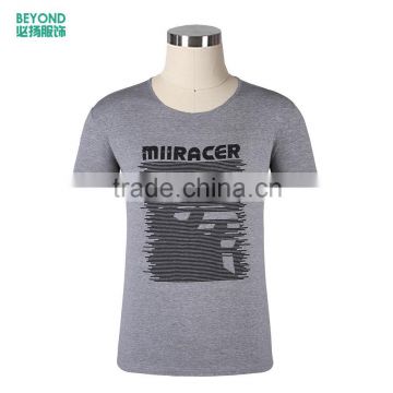 custom print cotton polyester grey round neck t shirts