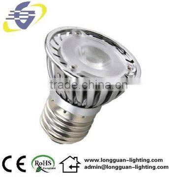 E27 230V 1X3W LED spotlight 3W LED lamp normal size,die cast alu housing with chrome