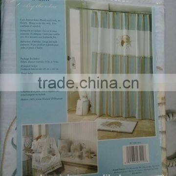 100% Polyester Shower Embroidered Curtain