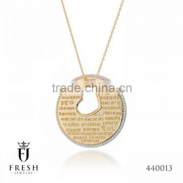 Fashion Gold Plated Necklace - 440013 , Wholesale Gold Plated Jewellery, Gold Plated Jewellery Manufacturer, CZ Cubic Zircon AAA