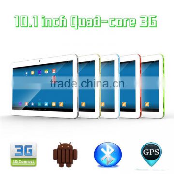 10.1 Inch Quad Core 3G Calling Dual SIM Android Tablet computer with bluetooth and wifi GPS